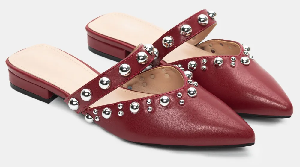 Mules Μυτερά με Τρουκς - Μπορντό