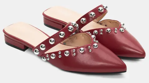 Mules Μυτερά με Τρουκς - Μπορντό