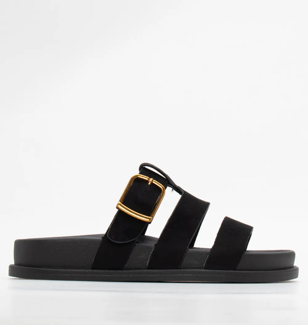 Σανδάλια Flatform με Τόκα - Μαύρο