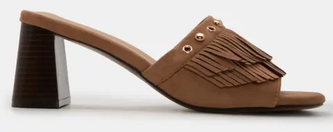 Mules με Διακοσμητικά Κρόσσια & Τρούκς - Μπεζ-Σκούρο