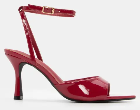 Πέδιλα Μυτερά με Μπαρέτα - Κόκκινο-Λουστρίνι