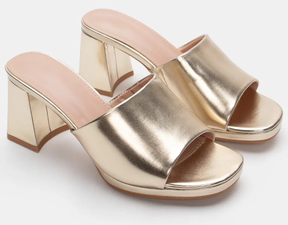 Mules με Φιάπα - Χρυσό