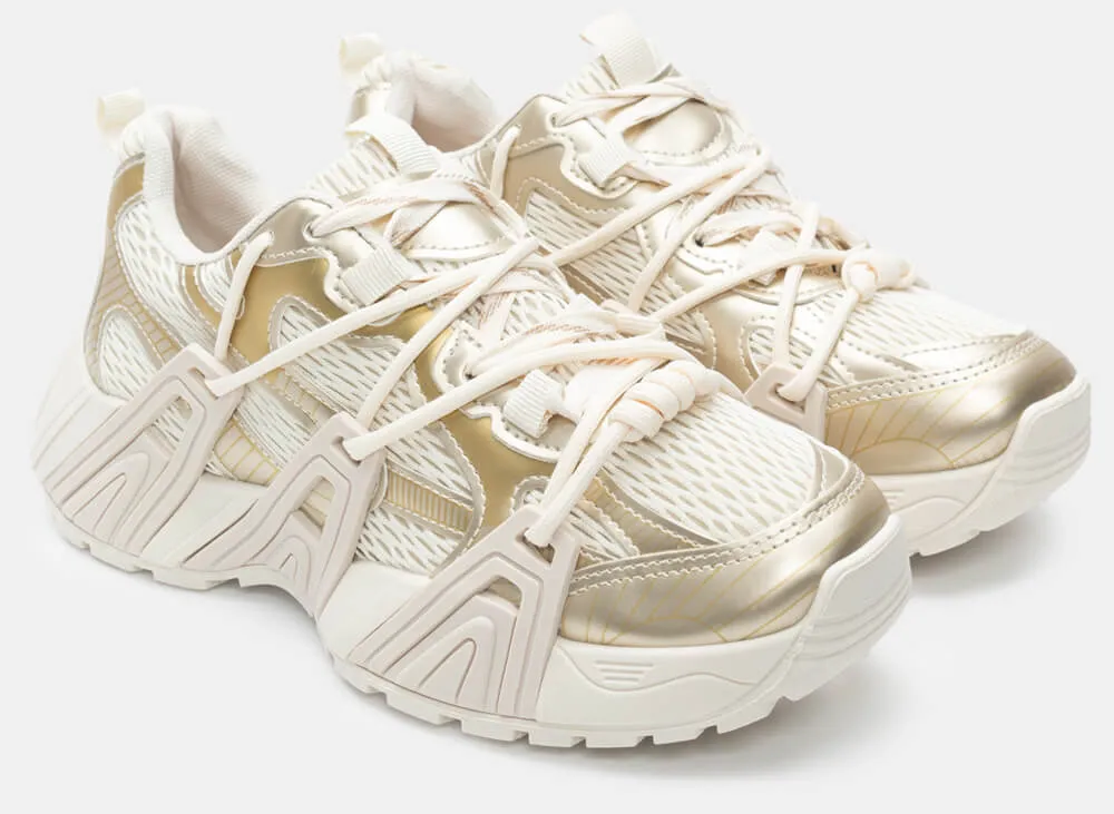 Sneakers σε Συνδυασμό Χρωμάτων - Χρυσό
