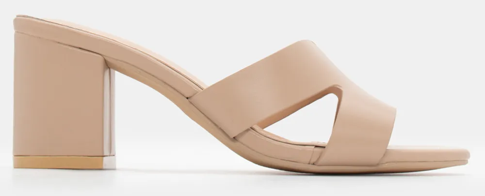 Mules με Ανοίγματα στο Πλάι - Μπεζ-Σκούρο