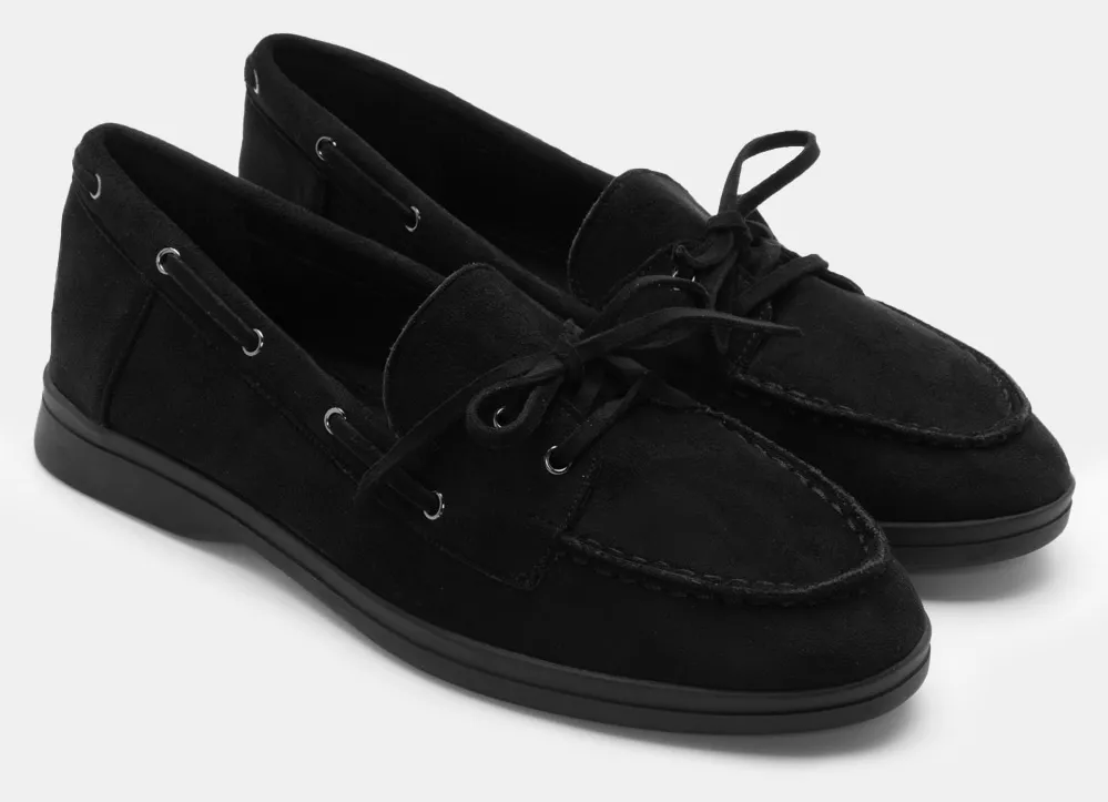 Δέτα Μονόχρωμα με Κορδόνια - Μαύρο