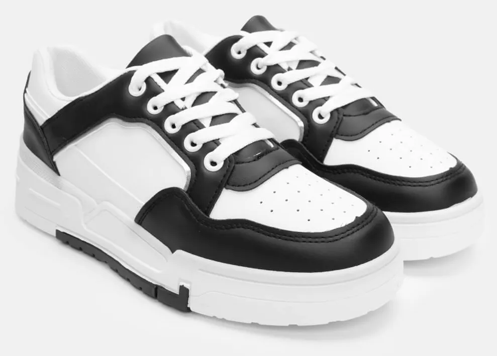 Sneakers Δίσολα σε Συνδυασμό Χρωμάτων - Μαύρο