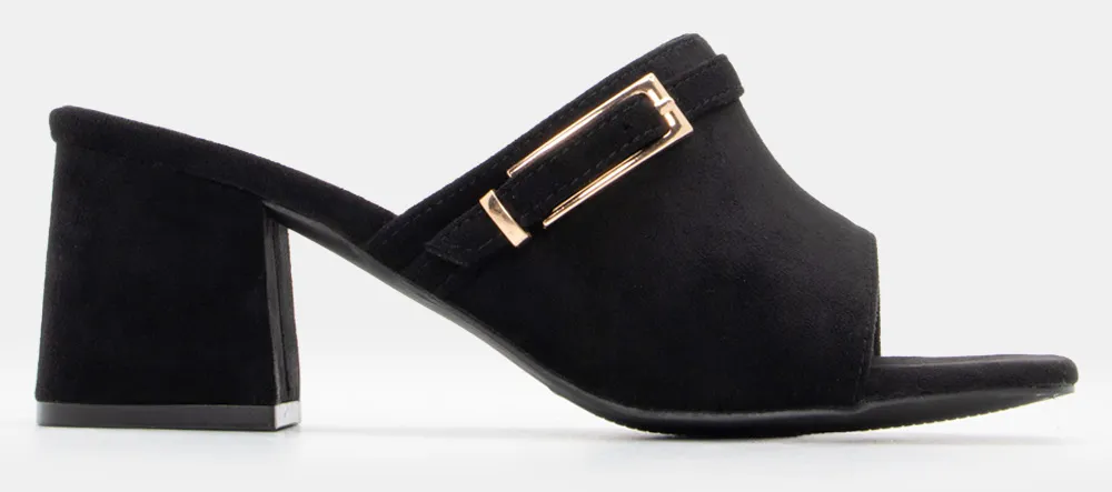 Mules με Διακοσμητικό Λουράκι - Μαύρο