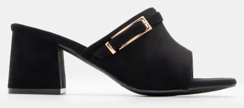 Mules με Διακοσμητικό Λουράκι - Μαύρο