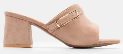 Mules με Διακοσμητικό Λουράκι - Μπεζ-Σκούρο