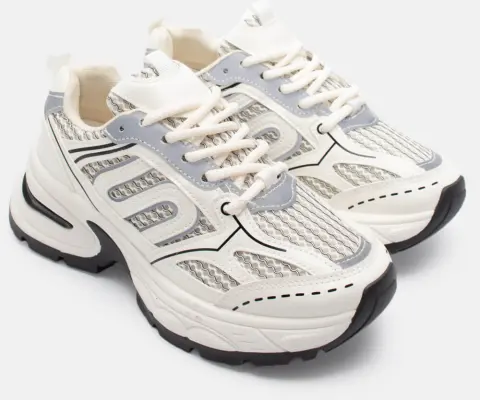 Sneakers με Δίχτυ & Τρακτερωτή Σόλα - Μπεζ