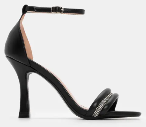 Πέδιλα με με Μπαρέτα & Strass - Μαύρο