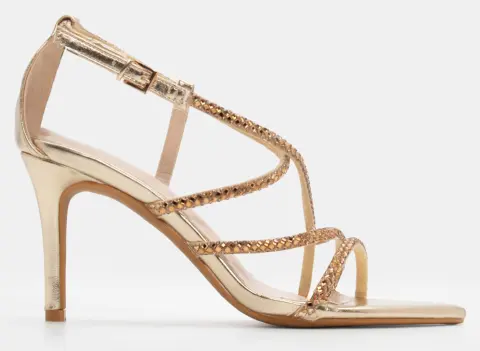 Πέδιλα με Διακοσμητικές Πέτρες - Χρυσό