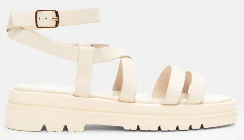 Σανδάλια Flatform με Λουράκια - Μπεζ