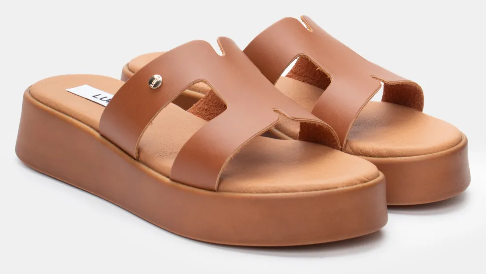 LUIGI DESIGN - Σανδάλια Flatform με Ανοίγματα στο Πλάι - ΤΑΜΠΑ