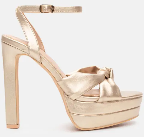 Πέδιλά με Διπλή Φιάπα & Μπαρέτα - Χρυσό