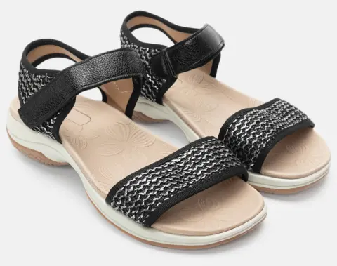 Σανδάλια Flat με Λουράκι Scratch - Μαύρο