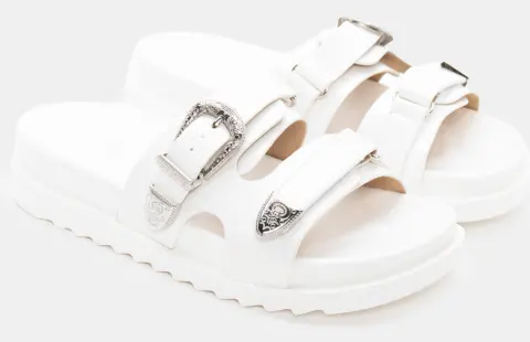 Σανδάλια Flatform με Λουράκι Scatch - Λευκό