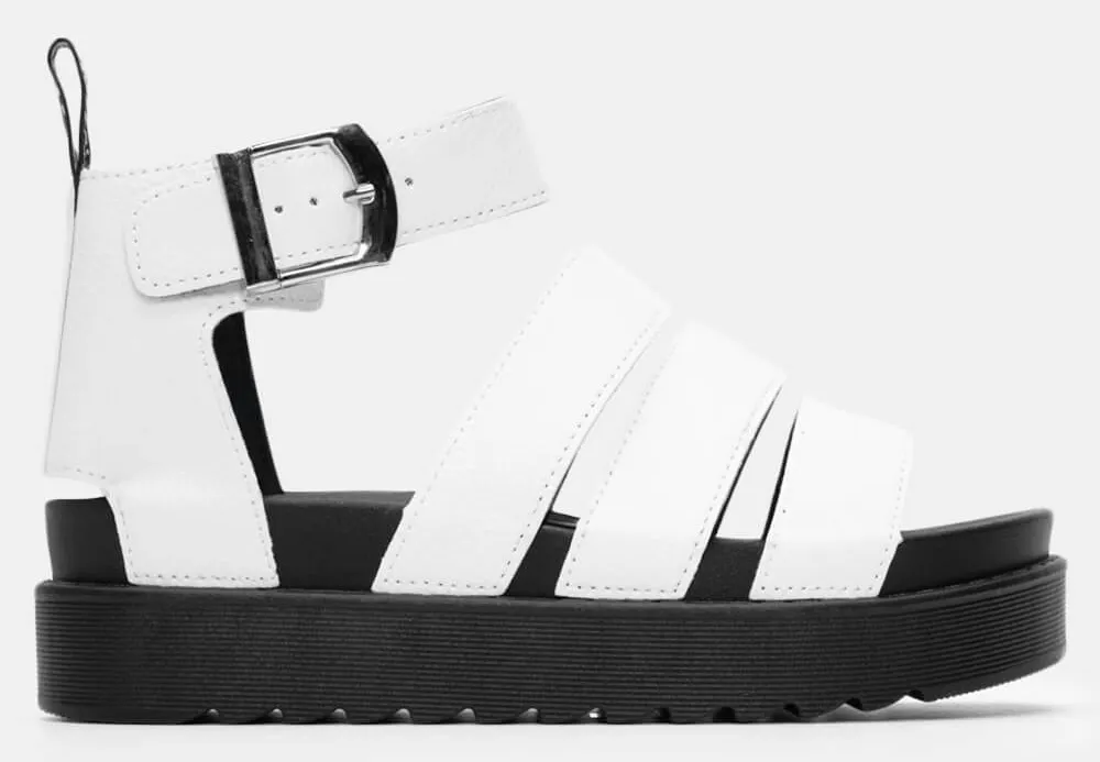 Σανδάλια με Λουράκια & Μπαρέτα - Λευκό