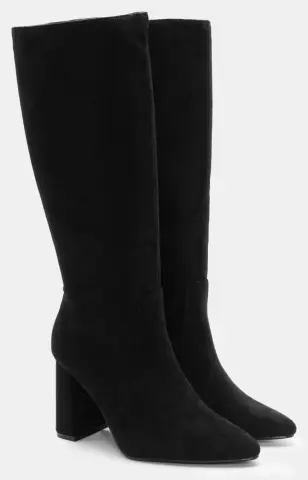 Μπότες Μυτερές με Τακούνι - Μαύρο