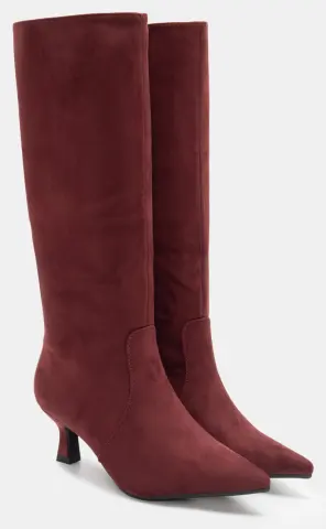 Μπότες Μυτερές με Τακούνι - Μπορντό
