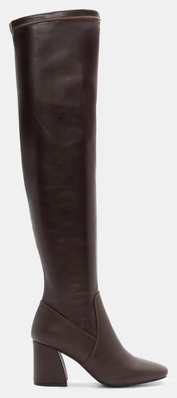 Μπότες Over The Knee - Καφέ Σκούρο
