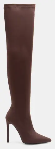 Μπότες Μυτερές Over the Knee - Καφέ Σκούρο