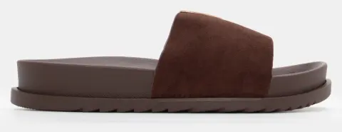 Flatform Σανδάλια με Μεταλλική Λεπτομέρεια V - Καφέ Σκούρο