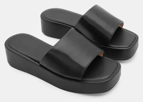 Πλατφόρμες Flatform με Φαρδιά Φάσα - Μαύρο