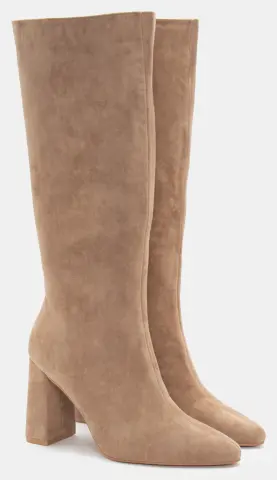 Μπότες Μυτερές Μονόχρωμες - Μπεζ-Σκούρο