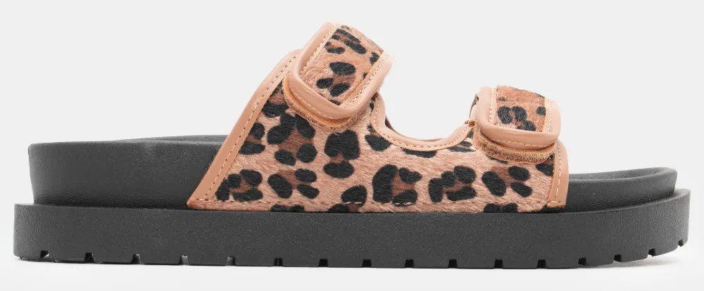 Σανδάλια Flatform με Λουράκια Scratch - Animal Print