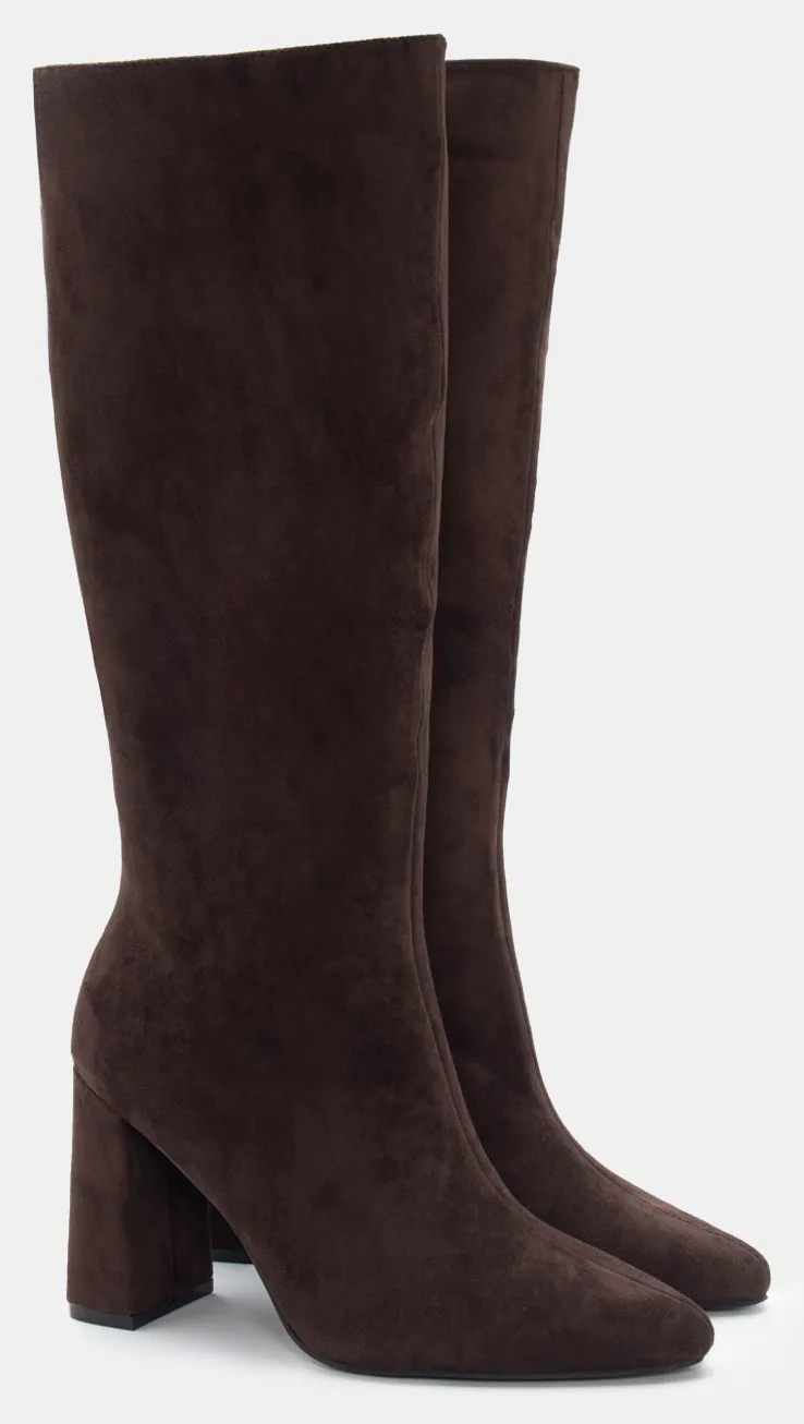 Μπότες Μυτερές Μονόχρωμες - Καφέ Σκούρο