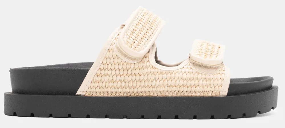 Σανδάλια Flatform με Λουράκια Scratch - Μπεζ