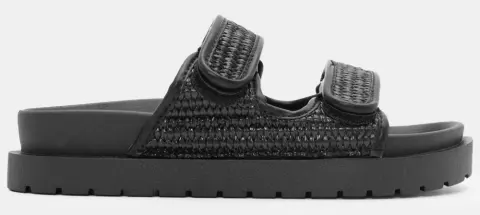 Σανδάλια Flatform με Λουράκια Scratch - Μαύρο