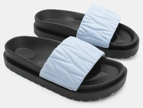 Σανδάλια Flatform με Φαρδιά Φάσα - Γαλάζιο