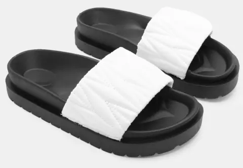 Σανδάλια Flatform με Φαρδιά Φάσα - Λευκό