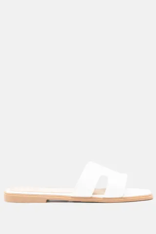 Flat Σανδάλια με Ανοίγματα στο Πλάι - Λευκό