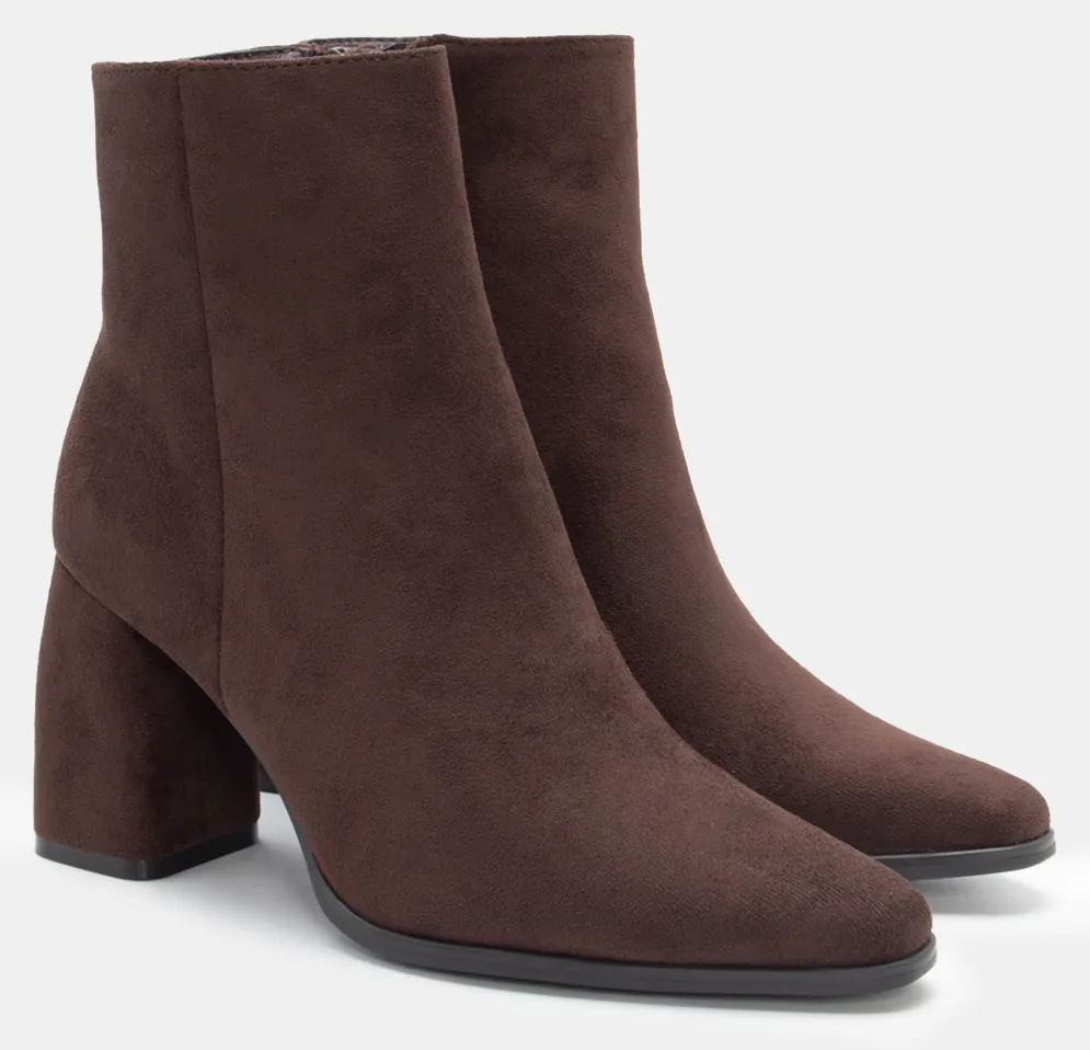 Μποτάκια Αστραγάλου Μονόχρωμα - Καφέ Σκούρο