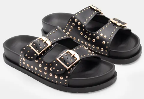 Σανδάλια Flatform με Τρουκς - Μαύρο