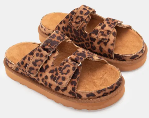 Σανδάλια Flatform με Λουράκια Scratch - Animal Print