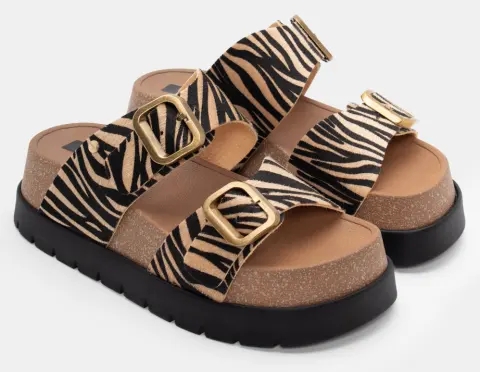LUIGI DESIGN - Πλατφόρμες Flatform με Διπλή Φάσα - Zebra-Μπέζ