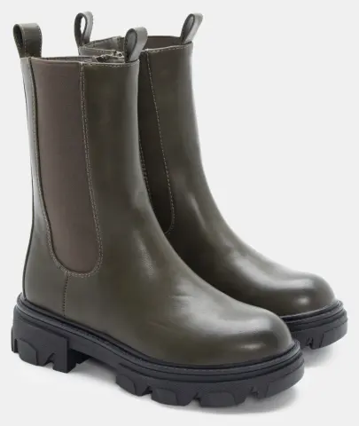 Μποτάκια Chelsea με Τρακτερωτή Σόλα - Χακί