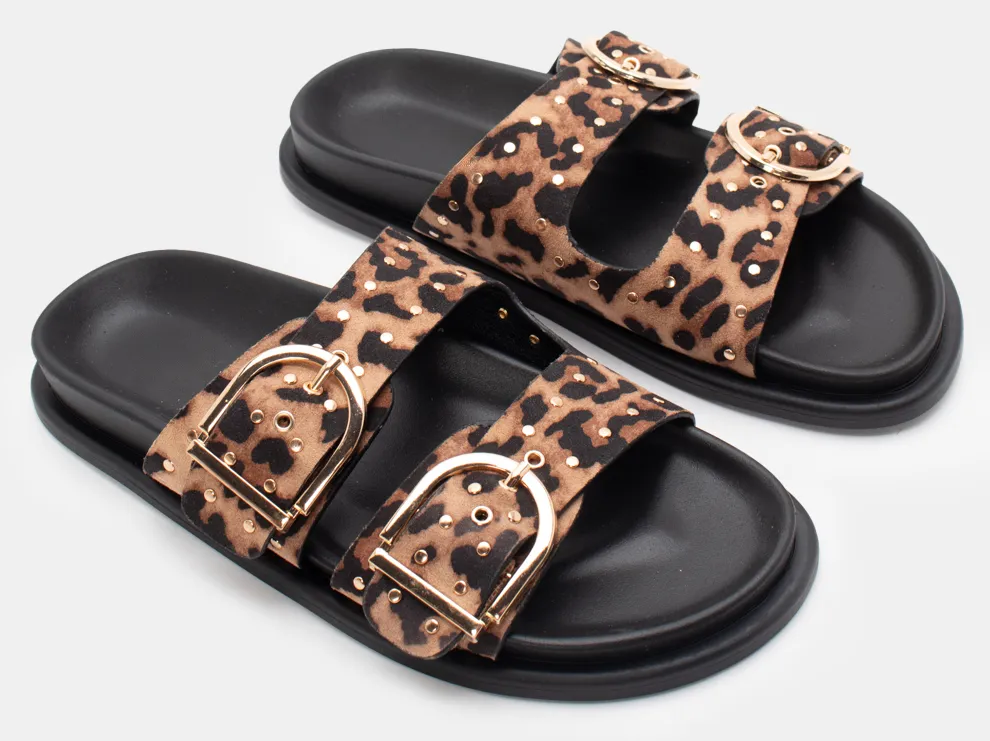 Σανδάλια Flatform με Διακοσμητικά Τρούκς - Animal Print