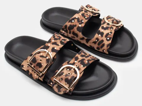 Σανδάλια Flatform με Διακοσμητικά Τρούκς - Animal Print