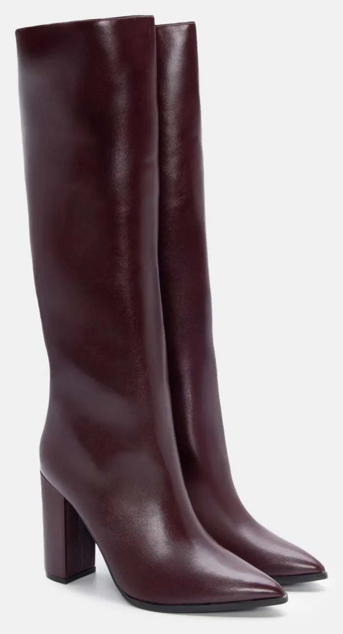 Μπότες Μυτερές με Τακούνι - Μπορντό