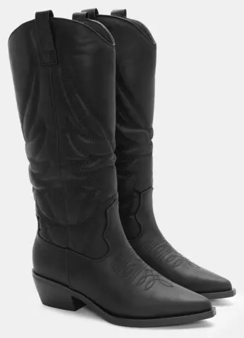 Μπότες Cowboy με Κέντημα - Μαύρο