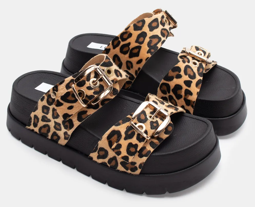 LUIGI DESIGN - Πλατφόρμες με Διπλές Τόκες - Animal Print