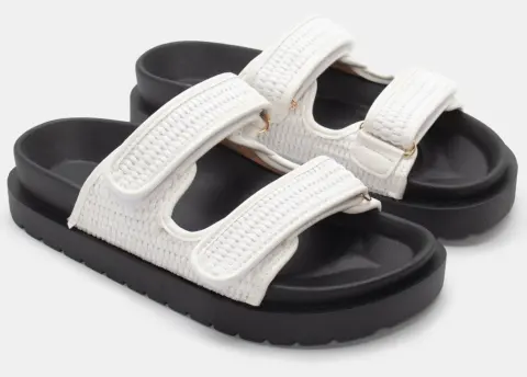 Σανδάλια Flatform με Λουράκια Scratch - Λευκό