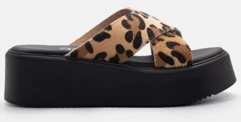 LUIGI DESIGN - Πλατφόρμες με Χιαστί Λουράκια - Animal Print