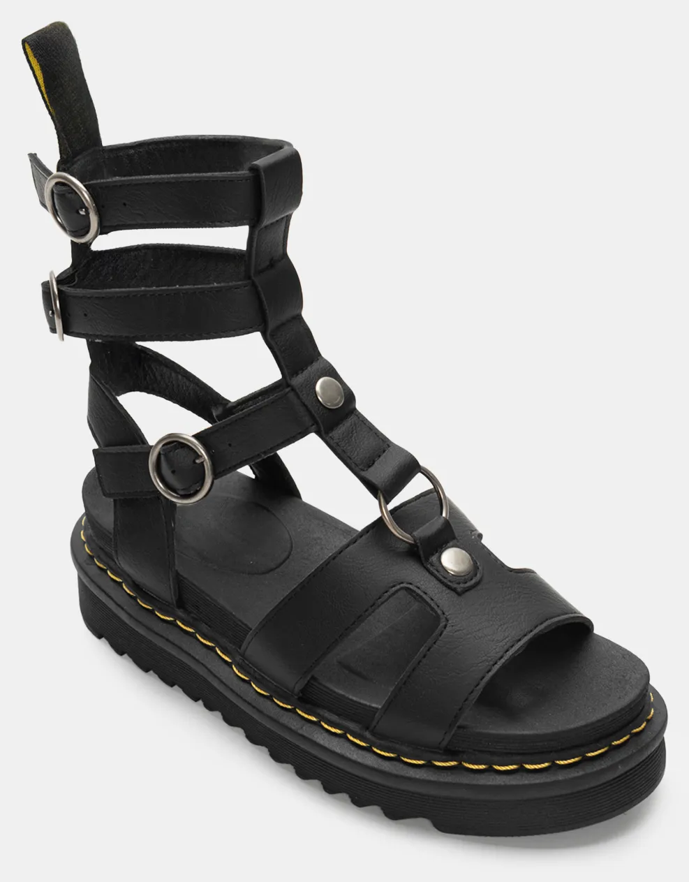 Σανδάλια Flatform με Λουράκια & Τόκες - Μαύρο