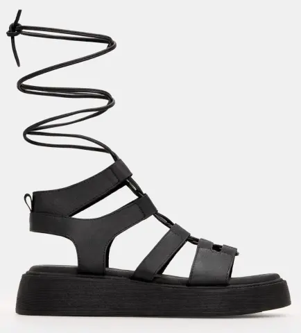 Σανδάλια Flatform Gladiator - Μαύρο